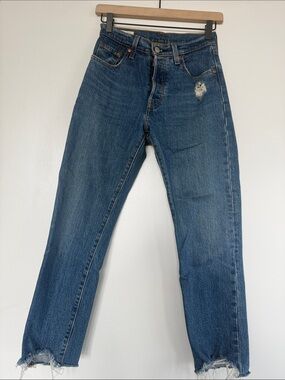 Levi's 501 Blue Ankle Crop Jeans